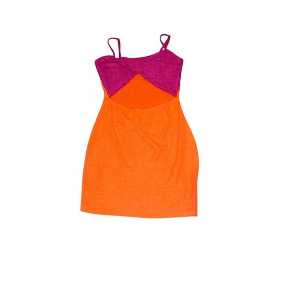 SHEIN Prive Two Tone Twist Front Cut Out Cami Sweater Dress Size Medium - Picture 2 of 8